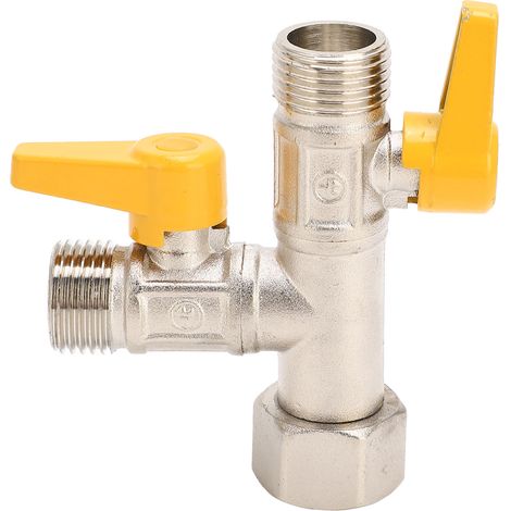 Ortviai Robinet de Dérivation 3 Voies pour Camping-Car – Raccord NPT 1/2 Pouces, en Laiton, avec Double Commande