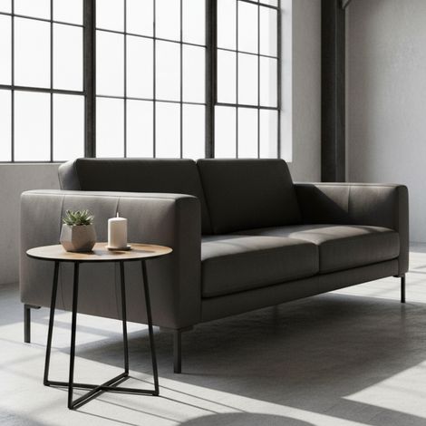 Tavolino laterale rotondo Loft nero (1/5)