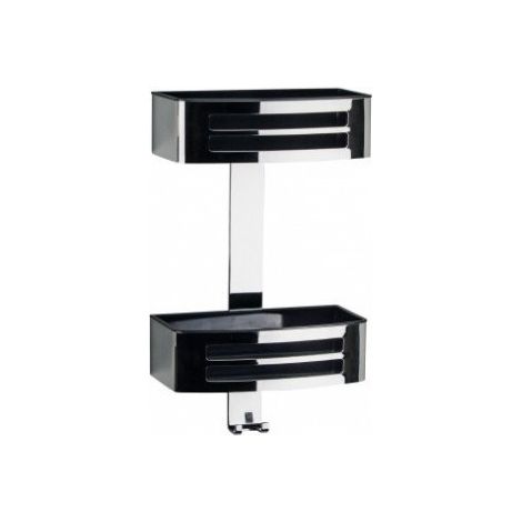 Poubelle d'angle double avec 2 fentes novellini R90CESTE0C Chrome-noir (1/3)