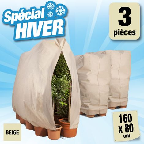 Lot de 3 housses anti-froid : 3 voiles d'hivernage dimension 160x80cm (1/4)