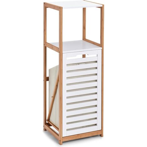 Bambusregal für das Badezimmer, Bücherregal mit Wäschekorb, Leiter-Gestell. (1/3)