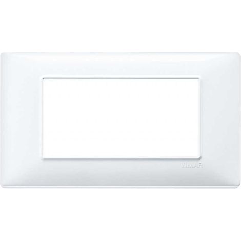 14654.01 Placa de 4 Módulos Blanca Plana