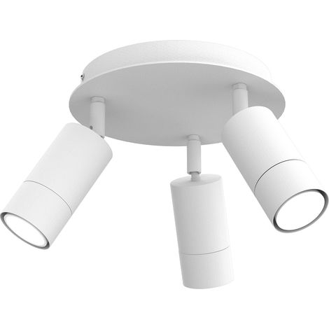 Plafonnier 3 spots orientables rond blanc GU10 Luminex