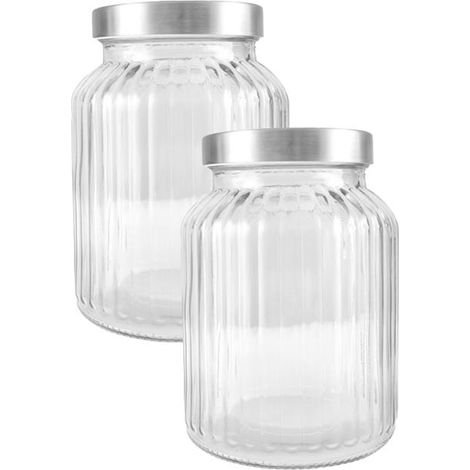 KIT SET 2 PZ MAURY'S BARATTOLO CLASSICO TAPPO METALLO GRANDE TRASPARENTE 750 ML (1/3)