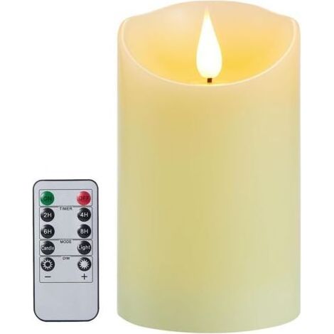 7.5 x 15cm,Bougies LED à Piles, Bougies LED Décoratives avec Télécommande, Flamme 3D Réaliste, Sécurité Sans Flamme, pour Nol, Décoration de La Maison, Fête, Mariages (1/5)