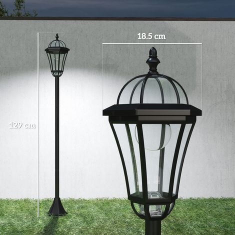 Lampes de jardin solaires (lot de 2, 2 LED, fonction marche/arrêt automatique, noires) (1/5)