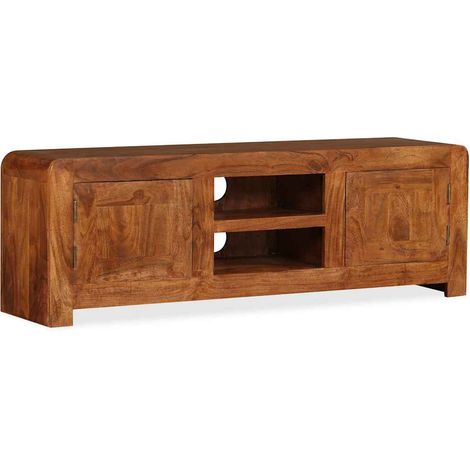 Meuble TV pour Salon - Armoire TV Bois massif avec finition en Sesham 120 x 30 x 40 cm BV455841 - BonneVie (1/5)