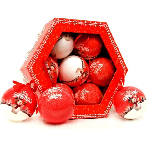 Set 7 sfere natalizie con stampe decorative assortite (1/5)