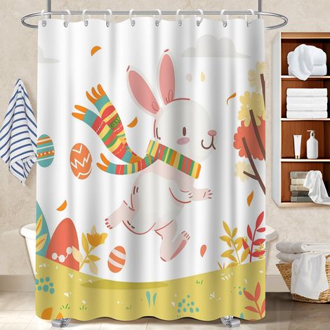 Rideau de douche tissu polyester 180x180 déco d‘intérieur protection douche pour salle de bain moderne (1/5)