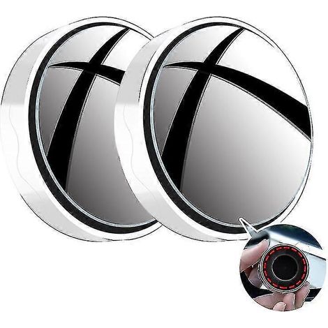 Nouveau lot de 2 rétroviseurs auxiliaires de voiture à ventouse, pivotants à 360°, grand angle, cadre rond, avec œilleton – ventouse blanche A (1/5)