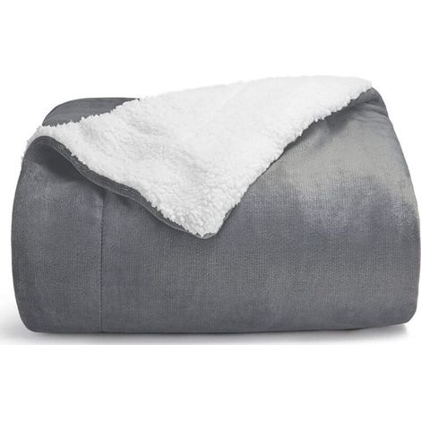 Plaid Couverture Polaire en Sherpa, 130x160 Couverture lit 1 Personne Gris Anthracite, Plaid Canape Fourrure Jeté de Canapé Réversible, Jete Canape Petit Épais Chaud et Doux en Peluche 130 x 160（Gris） (1/5)