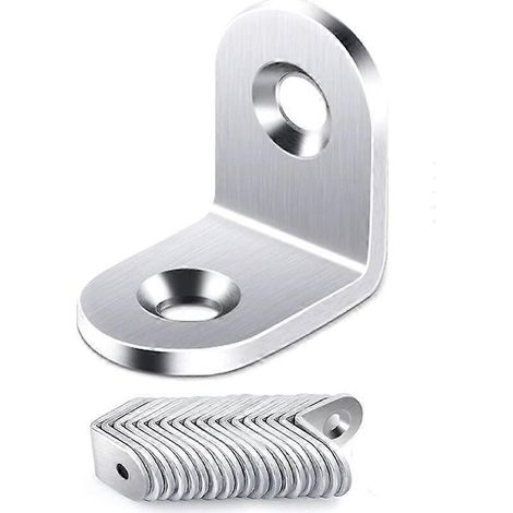 20 équerres à angle droit 20x20 mm, en acier inoxydable, équerre d'angle à 90°, en forme de L (1/5)