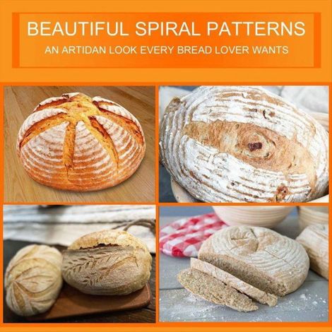 Panier À Pain - Panier De Fermentation Ovale En Rotin Naturel 25,4 X 15,2 X 10,2 Cm - Pour Pain Au Levain Maison - Lot De 2 (1/5)