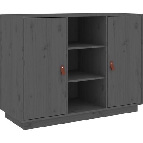 Credenza buffet cassettiera mobile contenitore organizer cucina soggiorno soggiorno 100 x 40 x 75 cm legno massello di pino grigio 020031767