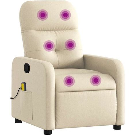 Fauteuil de massage inclinable en tissu beige (1/5)