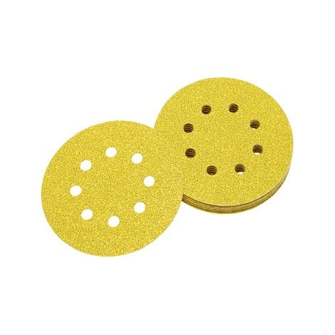 Dewalt – Disque abrasif de ponceuse 125mm – Grain 120 – Lot de 10 disques – Pour ponçage bois dur et teck – Oxyde d'aluminium