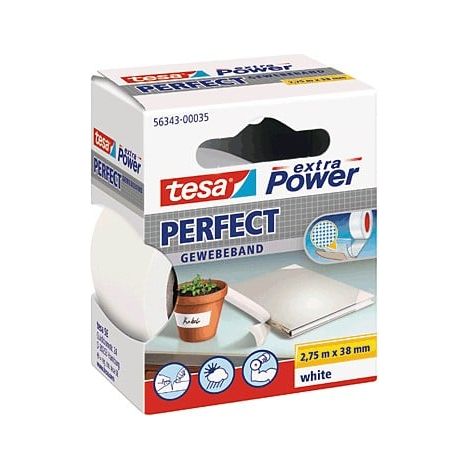 Tesa Cinta adhesiva extrafuerte blanca 38 mm x 2,75 m