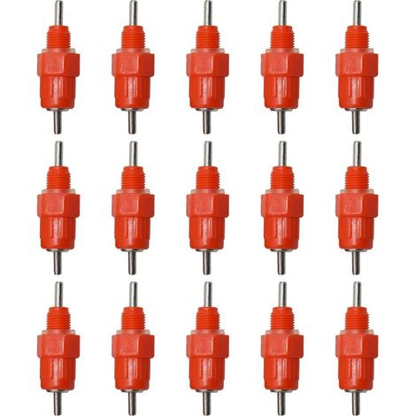 15 abreuvoirs automatiques, tétine à 360°, pour poulet canard oie volaille, fixation sur tuyau ou seau (1/5)
