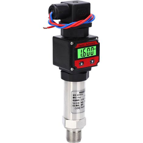 Transmetteur de pression en silicone diffusé avec affichage LCD numérique, haute précision, 24 V CC, 4-20 mA, plage de mesure 0-500 kPa (1/5)