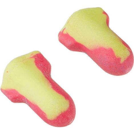 Bouchons d'oreilles jetables en mousse haute visibilité, rose/jaune, 200 paires (1/5)