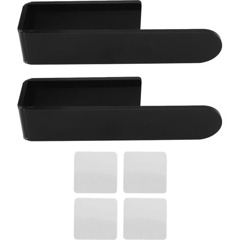 Porte-Serviette Autocollant U Noir En Acrylique - Ensemble De 2 Barres Murales Économiques Pour Salle De Bain Et Cuisine - 20x4.5cm (1/5)