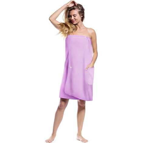 Peignoir en microfibre à séchage rapide Violet clair, 80 x 140 cm, taille unique (1/5)