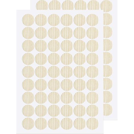 Couvercle Pour Trou De Vis - 21 mm - En PVC Auto-Adhésif - Pour Meubles En Bois Placards Étagères Bureau - 2 Feuilles (1/5)