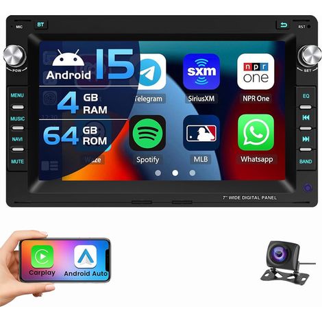 Autoradio Android 15 Carplay pour VW Polo 9N Golf 4 Passat B5 T5 SHARAN 1 JETTA 4+64G CAM (1/5)