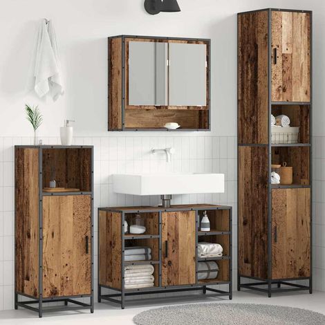 Badezimmermöbel-Set Altholz 35 x 37,5 x 188,5 cm Holzwerkstoff