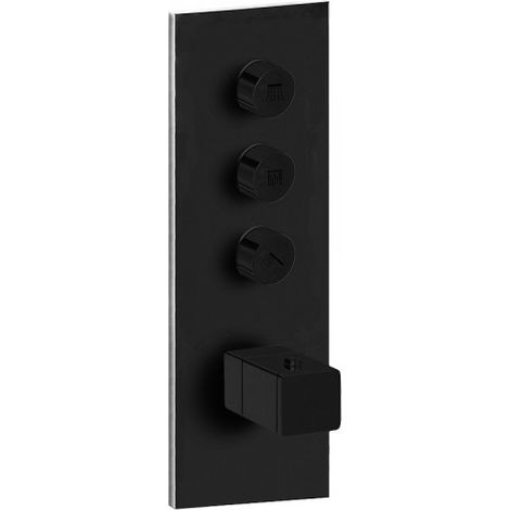Façade Thermo Twist thermostatique 3 sorties Noir Mat Quadri - CRISTINA ONDYNA XQ61313 (1/2)