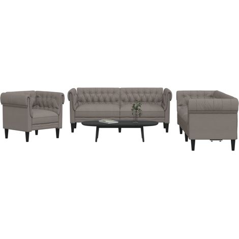 Ensemble de canapés 3 pcs taupe tissu (1/5)