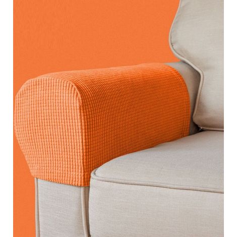 Housse de protection pour accoudoirs de canapé - Housse d'accoudoir antidérapante et lavable - Housse d'accoudoir élastique et amovible - Housse anti-rayures pour meubles - Housse de canapé rembourrée (1/4)