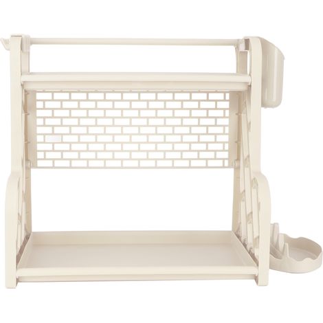 Étagère de Rangement Épices Multifonctionnelle, Support pour Bouteilles Condiments, Crème (1/5)