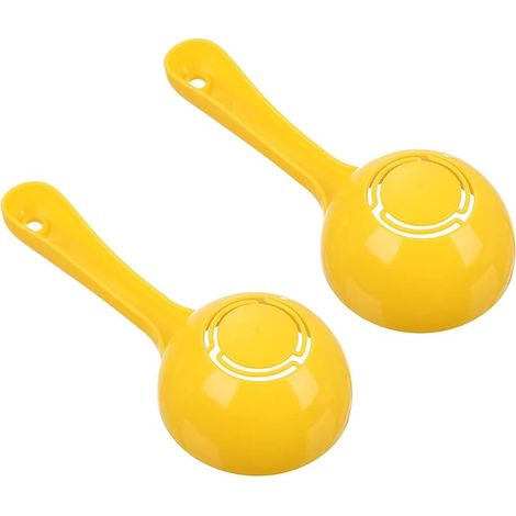 Cuillère à déjeuner en plastique, cuillère à déjeuner demi-ronde, cuillère à déjeuner antiadhésive, cuillère à déjeuner en plastique, outil pour sushi (lot de 2, jaune) (1/5)
