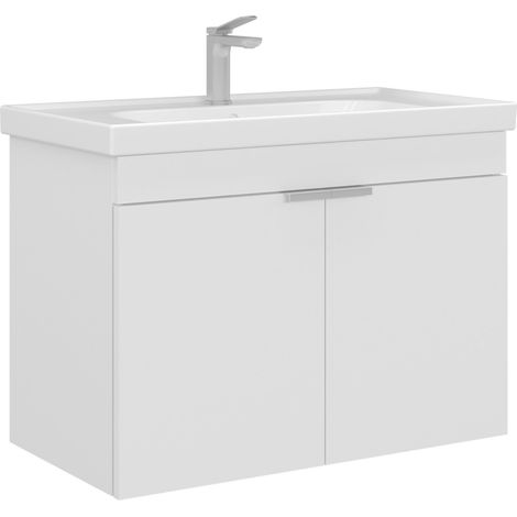 Waschtischunterschrank "Desna 80" – 80 x 45 x 58 cm – Mattweiß (1/4)