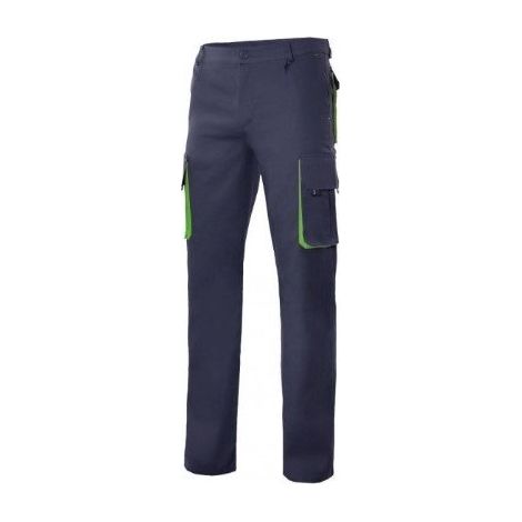Pantalón bicolor para industria base con refuerzo VELILLA Serie 103004 44 Azul marino / Verde lima