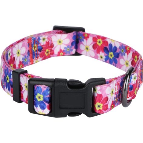 Collier pour chien au design spécial personnalisé mignon pour fille - Motif tournesol - Taille L (1/5)