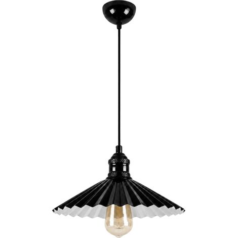 Lampe suspendue en métal "Plise" - 32 x 32 cm - Noir (1/4)