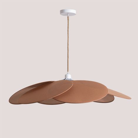 Sklum – Suspension en coton Ø87 cm – Abat-jour bicolore en polyester et coton – Usage intérieur – Culot E-27