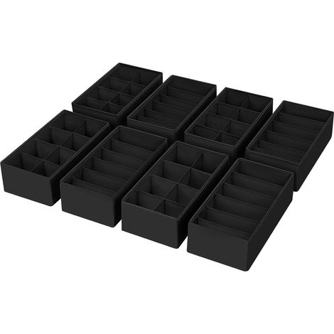 Schubladen Organizer 8er Set, faltbar, 30x15x9cm, Schwarz (1/5)