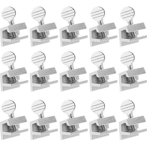 Verrous de sécurité pour fenêtres coulissantes Boao, en aluminium, réglables et avec clés (argenté, lot de 15), argentés (1/5)