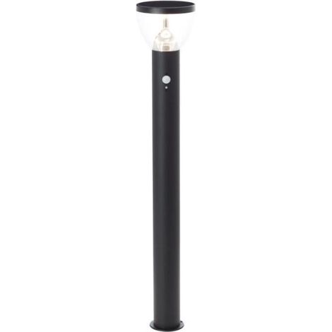 Potelet extérieur - BRILLIANT - TULIP - LED et solaire - Détecteur de mouvement - Acier inoxydable et plastique - 4 W - Noir (1/3)