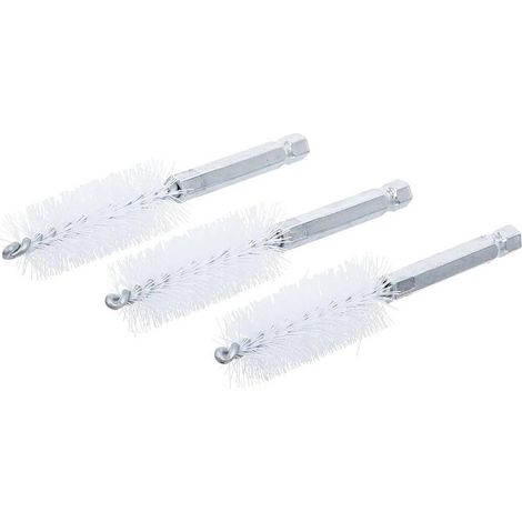 Brosse Plate Nylon 18 mm - Lot de 3, Manche 6,3 mm (1/4) - Résistante et Polyvalente pour Nettoyage Précis - D-Work