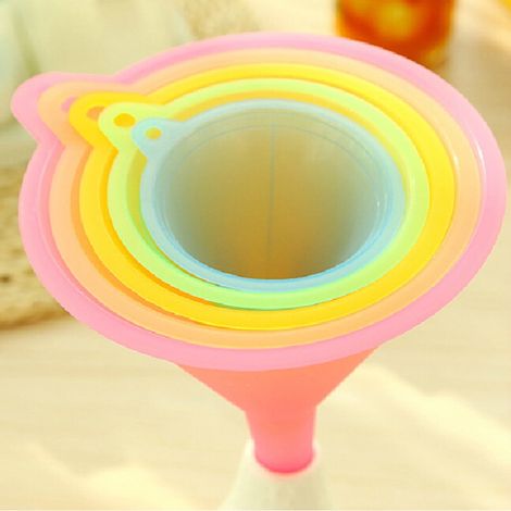 Entonnoir De Cuisine - 5 Pièces En Plastique - Tailles XS à XL - Pour Huile Liquide Et Produits Alimentaires - Ensemble Complet (1/5)