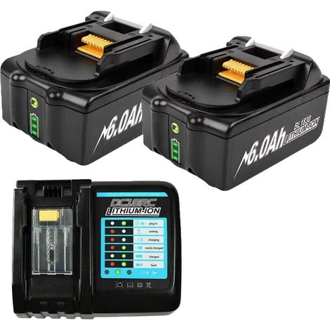 Batterie Rechargeable, Capacité de 6000mAh, Tension de 18V, Compatibilité Polyvalente, 2 Batterie 1 Chargeur (1/2)