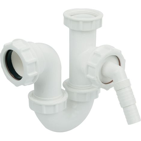 FloPlast Appliance Half P Trap 76mm x 40mm - Polypropylene (1/2)