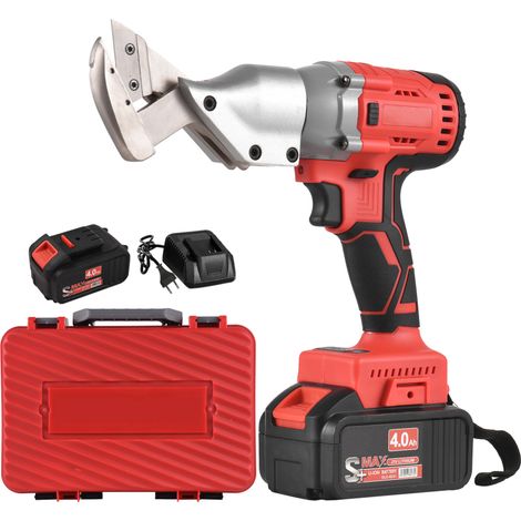 Cisailles à tôle sans fil 21 V, mini, avec batterie Li-ion rechargeable 4,0 Ah, pour la coupe du métal. Réglage de vitesse progressif, 320 Nm, outil électroportatif pour fer à repasser. (1/5)