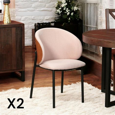 Chaise design rose (lot de 2) HAWAI (1/5)