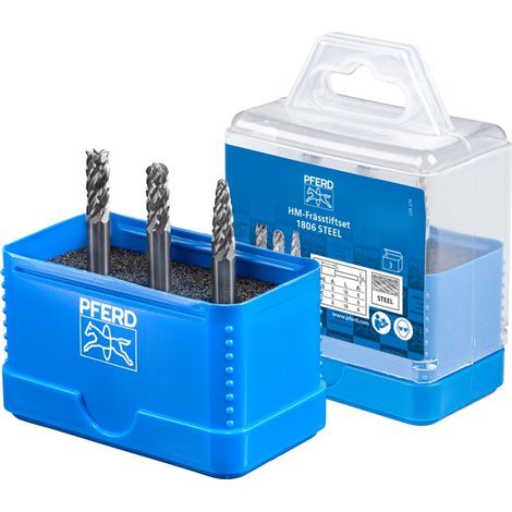 PFERD TOOLS Hartmetall Hochleistungsfrässtift Set 1806 STEEL 3-tlg. Ø 6mm Schaft-Ø 6 mm für Stahl (1/5)
