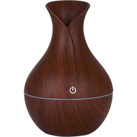 Diffuseur ultrasonique 130ml en forme de vase grain bois, USB, machine d'aromathérapie (1/5)